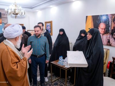 حضور نماینده رهبر انقلاب در منزل فرماندهان شهید حزب‌الله لبنان