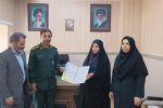 اهداء حکم فرمانده پایگاه بسیج رئیس بهزیستی شاهین دژ