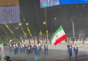 رژه کاروان ایران در مراسم افتتاحیه بازی‌های جهانی چنگدو