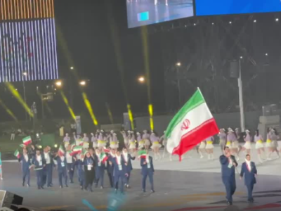 رژه کاروان ایران در مراسم افتتاحیه بازی‌های جهانی چنگدو
