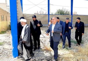 بازدید حجت الاسلام والمسلمین محمد میرزائی از طرح ساخت هنرستان و سالن ورزشی در شاهین دژ